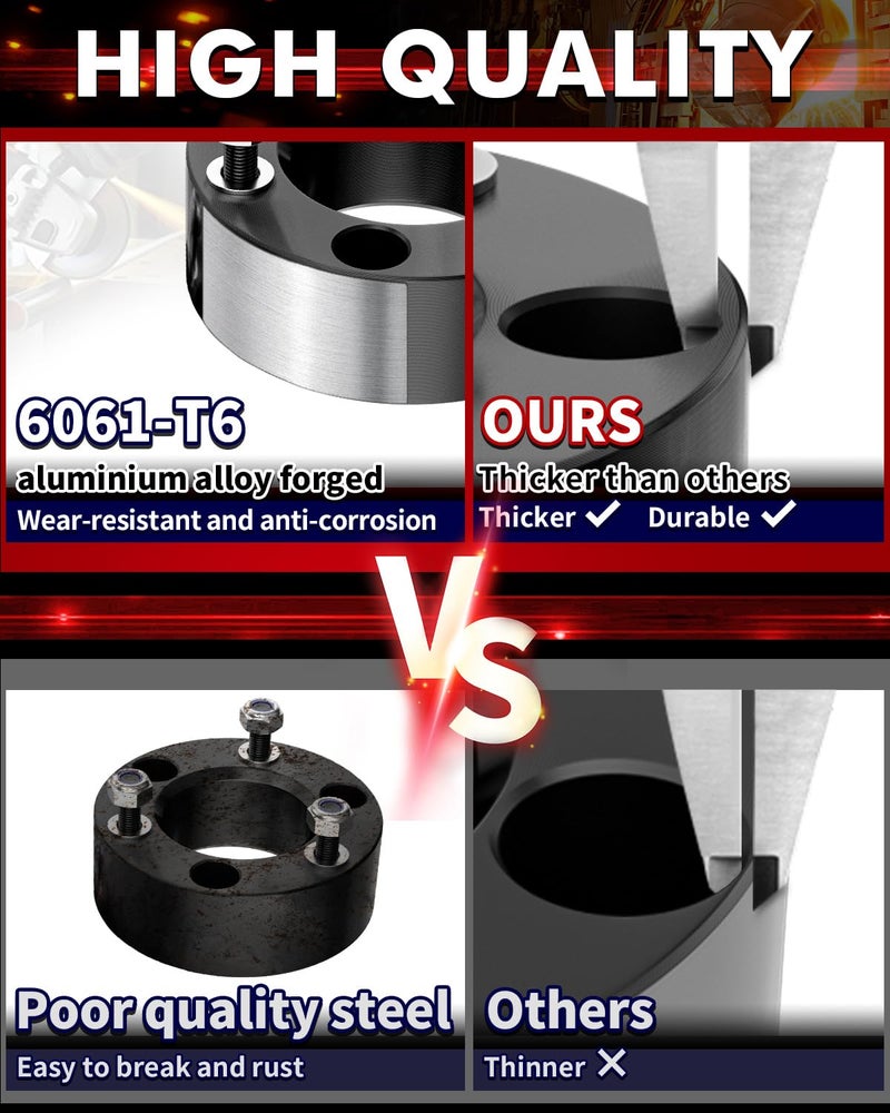 FLYCLE 3 inch Front Leveling Lift Kits for 2004-2026 F150 2WD 4WD, 3'' Forged Front Strut Spacers Compatible with F150 - Image 5